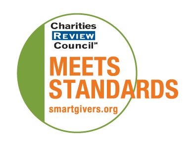 Charities Review Council Seal noting that organization meets standards