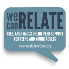 We can relate logo - Free anonymous online peer support for teens and young adults