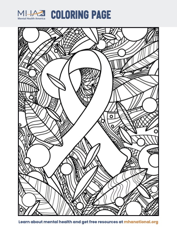 Mental Health Month Coloring Page