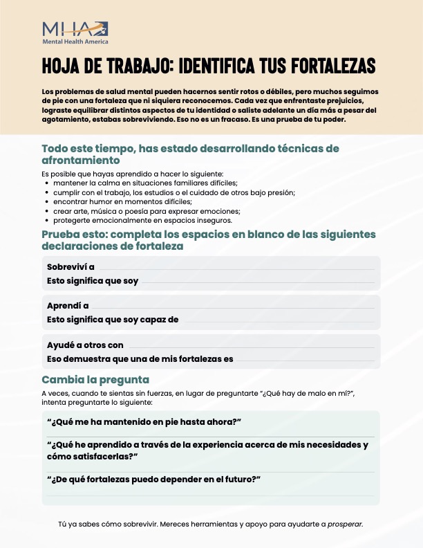 Hoja de trabajo: Identifica tus fortalezas